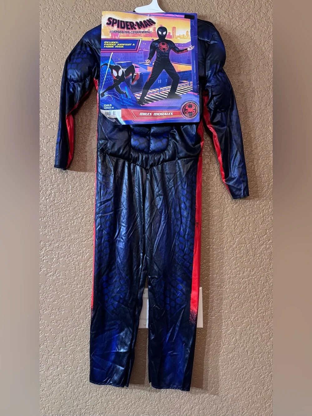 Spiderman Miles Morales Black and Red Kids Muscle Jumpsuit Costume
